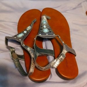 Barely worn size 10 dressy flat sandals